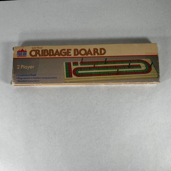 Vintage Cribbage Board Pavilion Bramd Wooden Continuous Track - Picture 4 of 4